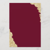 Bourgogne Marsala & Goud Bruiloft Menu (Achterkant)