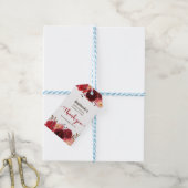 Bourgogne Marsala Red Roses Bloemen Vrijgezellenfe Cadeaulabel (Met Touw)