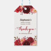 Bourgogne Marsala Red Roses Bloemen Vrijgezellenfe Cadeaulabel (Voorkant)