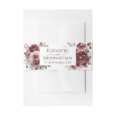 Bourgogne Marsala Rustieke Bloemen Waterverf Bruil Uitnodigingen Wikkel (Voorkant Voorbeeld)