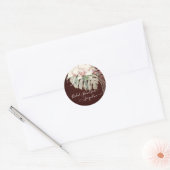 Bourgogne Marsala Witte Orchidee Salie Bloemen Bla Ronde Sticker (Envelop)