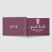 Bourgogne Mason Jar met Bloemen Bruiloft Gastenboek (Volledig)