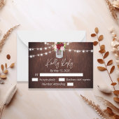Bourgogne Mason Jar Wood Budget Lights Bloem RSVP Notitiekaartje