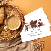 Bourgogne Mauve Ivoor Herfst 40e Verjaardag Flat Bedankkaart