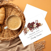 Bourgogne Mauve Ivoor Herfst 90e Verjaardag Flat Bedankkaart