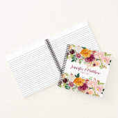 Bourgogne, Mauve, Saffraan, Roze Bloemen Gastenboe Notitieboek (Binnen)