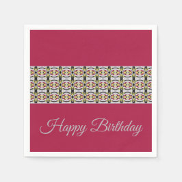 Bourgogne met decoratief patroon servet