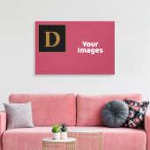 Bourgogne met Gold Family Initiaal Photo Display Canvas Afdruk (Insitu (Woonkamer))