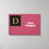 Bourgogne met Gold Family Initiaal Photo Display Canvas Afdruk (Voorkant)