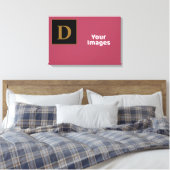 Bourgogne met Gold Family Initiaal Photo Display Canvas Afdruk (Insitu (Slaapkamer))