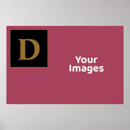 Bourgogne met Gold Family Initiaal Photo Display Poster