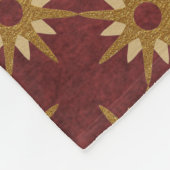 Bourgogne met Gold Stars Pattern Fleece Deken (Hoek)