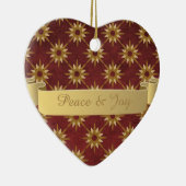 Bourgogne met Gold Stars Pattern Keramisch Ornament (Rechts)