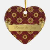 Bourgogne met Gold Stars Pattern Keramisch Ornament (Voorkant)