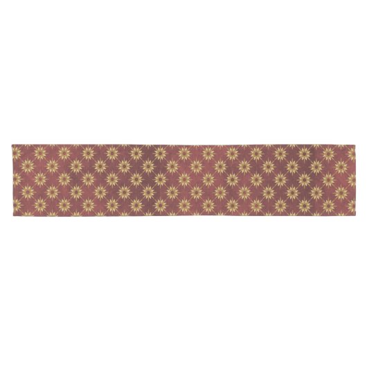 Bourgogne met Gold Stars Pattern Korte Tafelloper (Horizontaal)
