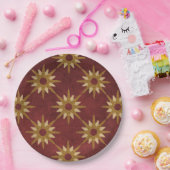 Bourgogne met Gold Stars Pattern Papieren Bordje (Feest)