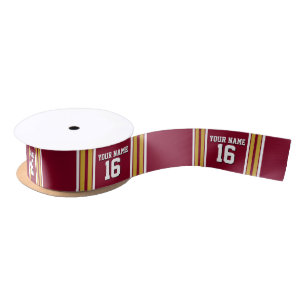 Bourgogne met Gold White Stripes Team Jersey Satijnen Lint