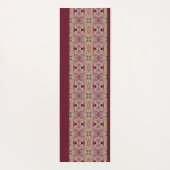 Bourgogne met goud en olijfgroen yogamat (Achterkant)