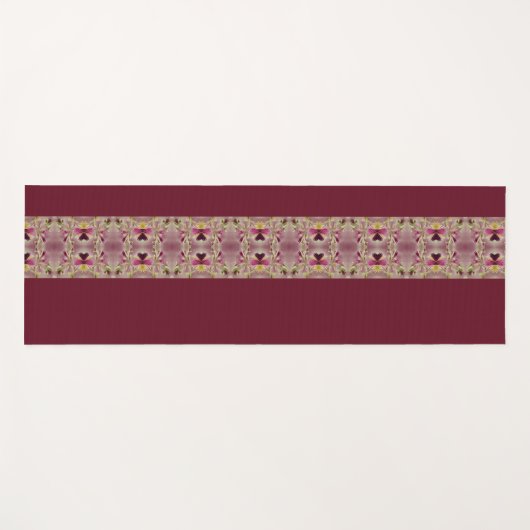 Bourgogne met goud en olijfgroen yogamat (Voorkant (horizontaal))