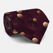 Bourgogne met gouden stippen patroon stropdas (Opgerold)