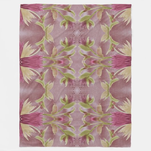 Bourgogne met olijfgroen fleece deken (Voorkant)