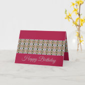 Bourgogne met patroon design kaart (Gele Bloem)