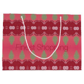 Bourgogne met roze framboos en groen groot cadeauzakje (Achterkant)