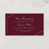 Bourgogne met Shimmery Silver Decor Simple Stylish Visitekaartje (Achterkant)