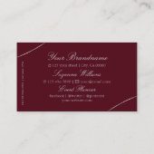 Bourgogne met Silver Decor Diamonds en Logo Luxe Visitekaartje (Achterkant)