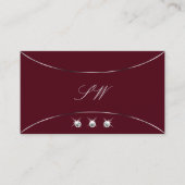Bourgogne met Silver Decor Diamonds en Monogram Visitekaartje (Voorkant)