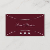 Bourgogne met Silver Decor en Diamonds Luxurous Visitekaartje (Voorkant)