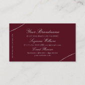 Bourgogne met Silver Decor en Logo Stijlvol Visitekaartje (Achterkant)
