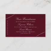 Bourgogne met Silver Decor en Monogram Elegant Visitekaartje (Achterkant)