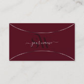 Bourgogne met Silver Decor en Monogram Elegant Visitekaartje (Voorkant)