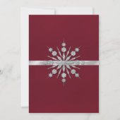 Bourgogne met sneeuwvlokken Winter Huwelijksuitnod Kaart (Voorkant)