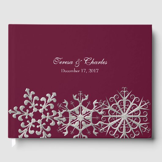 Bourgogne met Snowflakes Weddenschap Boek (Voorkant)