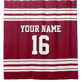 Bourgogne met White Stripes Sports Jersey Douchegordijn