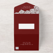 Bourgogne met witte kant in één uitnodiging (Buitenkant)