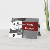 Bourgogne met witte poka dot feestdagen kaart (Achterkant)