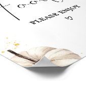 Bourgogne Minimalistische Herfst Pompoen Voedsel Poster (Hoek)