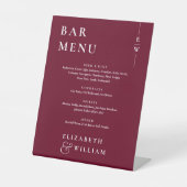 Bourgogne Minimalistische Moderne Bar Menu Reclamebord Met Voetstuk (Voorkant)