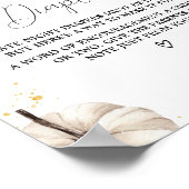 Bourgogne Minimalistische Pompoen Late Night Luier Poster (Hoek)