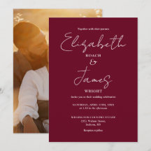 Bourgogne Minimalistische Script Fotobruiloft