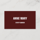 Bourgogne Modern Bold Heldere Kleurrijke Wijn Rood Visitekaartje (Voorkant)