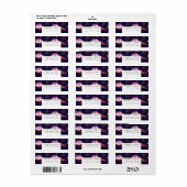 Bourgogne Modern Brush Stroke retour adres label (Full Sheet)