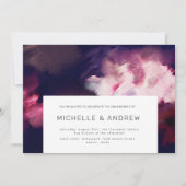 Bourgogne Modern Brush Stroke Verlovingsfeest Kaart (Voorkant)