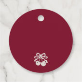 Bourgogne Modern Cherry Baby shower Bedankjes Labels (Achterkant)