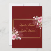 Bourgogne Modern, chique Floral Islamitische islam Kaart (Achterkant)