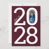 Bourgogne Modern Class Jaar van en Foto Afstuderen Aankondiging (Voorkant)