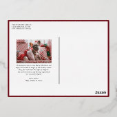 Bourgogne Modern Gold Foil Lijst Foto Kerst Folie Feestdagen Briefkaart (Achterkant)